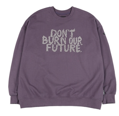 アジョバイアジョ(AJOBYAJO) Flocked (19) Slogan Sweatshirt [Purple]