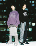 アジョバイアジョ(AJOBYAJO) Flocked (19) Slogan Sweatshirt [Purple]