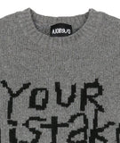 アジョバイアジョ(AJOBYAJO) Oversized (20) Slogan Wool Knit Sweater [Melange Grey]