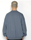 アジョバイアジョ(AJOBYAJO) Embroidered (21) Slogan Sweatshirt [Steel Blue]