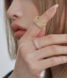 BLACKPURPLE (ブラックパープル) [BLACKLABEL] Shat Pave Ring (Rosegold)