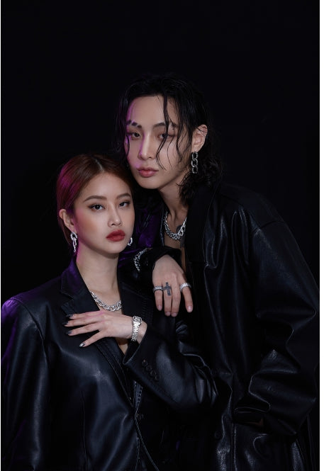 BLACKPURPLE (ブラックパープル) [BLACKLABEL] Bowled Cubic Ring (GOLD)