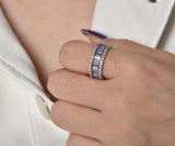 BLACKPURPLE (ブラックパープル) [BLACKLABEL] Satin Purple Cubic Ring