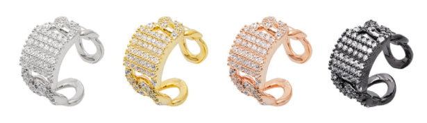 BLACKPURPLE (ブラックパープル) PEI SQUARE CUBIC CHAIN RING (OpenRing)