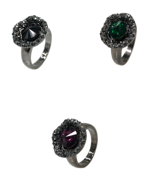 BLACKPURPLE (ブラックパープル)  BLACK CUBIC STONE RING