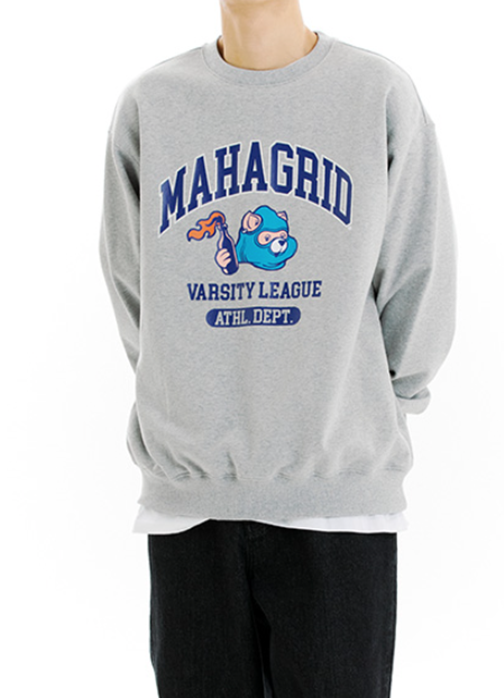 mahagrid (マハグリッド)  COBY VARSITY SWEATSHIRT [GREY]
