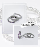 BLACKPURPLE (ブラックパープル) tenis chain cubic ring S - black