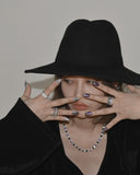 BLACKPURPLE (ブラックパープル) tenis chain cubic ring S - black