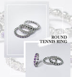 BLACKPURPLE (ブラックパープル)  tenis chain cubic ring S - silver