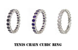 BLACKPURPLE (ブラックパープル)  tenis chain cubic ring S - silver