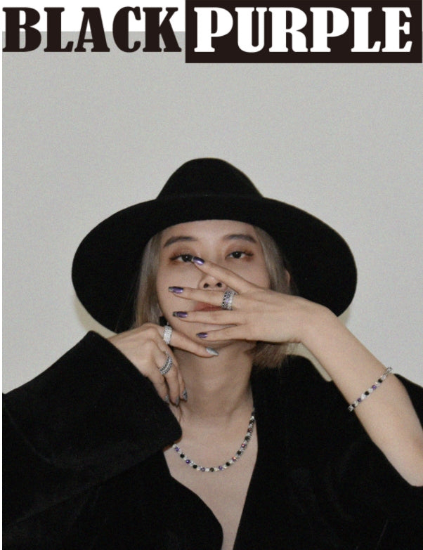 BLACKPURPLE (ブラックパープル)  tenis chain cubic ring S - silver