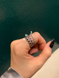 BLACKPURPLE (ブラックパープル)  tenis chain cubic ring S - purple