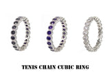 BLACKPURPLE (ブラックパープル)  tenis chain cubic ring M - purple