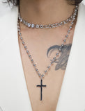 BLACKPURPLE (ブラックパープル)  BOLL CHAIN CROSS LONG DROP NECKLACE