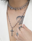 BLACKPURPLE (ブラックパープル)  BOLL CHAIN CROSS LONG DROP NECKLACE