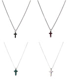 BLACKPURPLE (ブラックパープル) LITTLE CUBIC CROSS NECKLACE