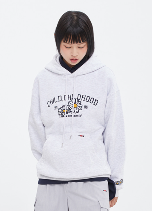 ロマンティッククラウン(ROMANTIC CROWN) SHASTA DAISY HOOD_LIGHT GRAY