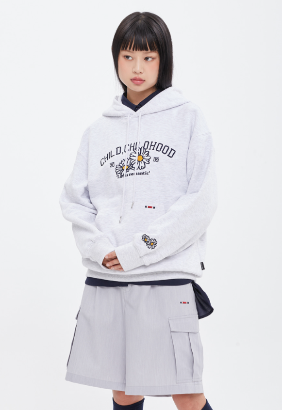 ロマンティッククラウン(ROMANTIC CROWN) SHASTA DAISY HOOD_LIGHT GRAY