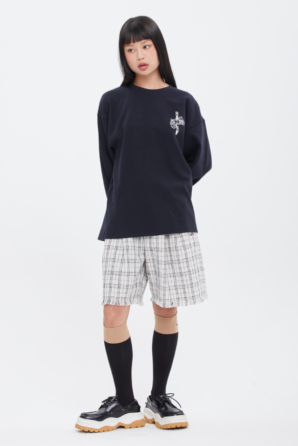 ロマンティッククラウン(ROMANTIC CROWN) HAND SIGN LONG SLEEVE_NAVY