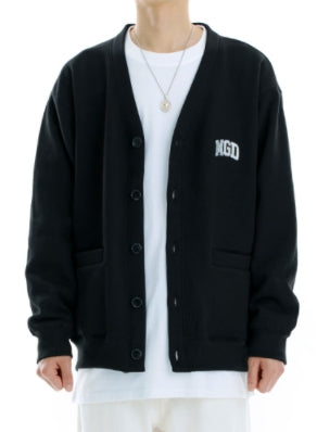 mahagrid (マハグリッド) MGD COLLEGE SWEAT CARDIGAN [BLACK]