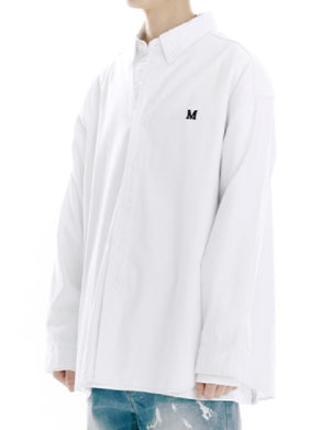 mahagrid (マハグリッド) M LOGO OXFORD SHIRT [WHITE]