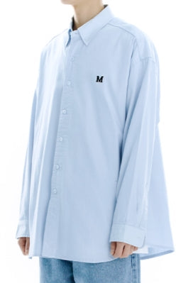 mahagrid (マハグリッド) M LOGO OXFORD SHIRT [BLUE]
