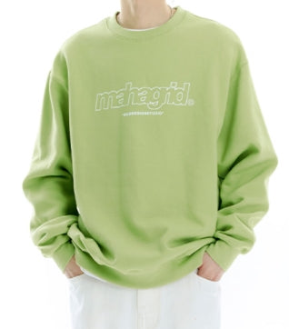 mahagrid (マハグリッド) THIRD LOGO CREWNECK [LIGHT GREEN]