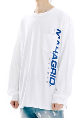 mahagrid (マハグリッド) OVER POCKET LS TEE [WHITE]