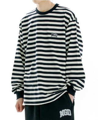 mahagrid (マハグリッド) MGD STRIPED LS TEE [BLACK]