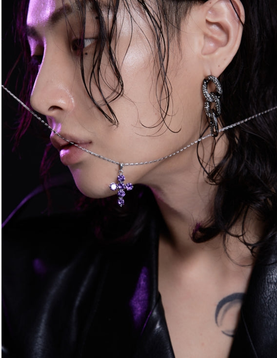 BLACKPURPLE (ブラックパープル) Tea Table Cross Necklace