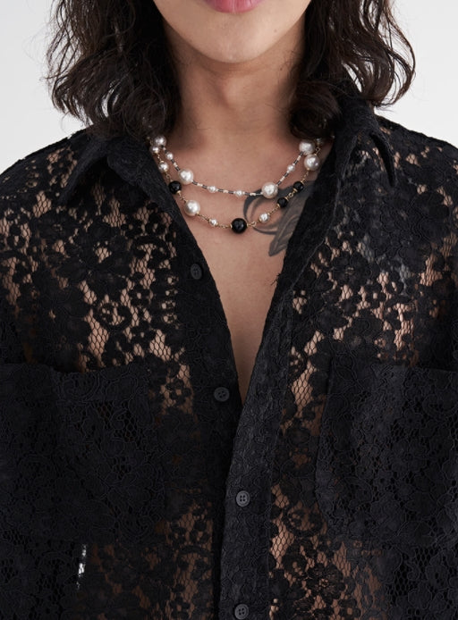 BLACKPURPLE (ブラックパープル) D7 Pearl Necklace