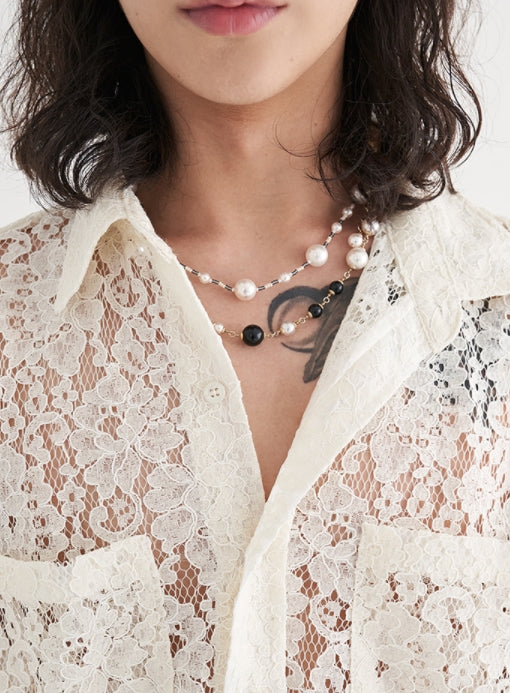 BLACKPURPLE (ブラックパープル) Revold Pearl Necklace