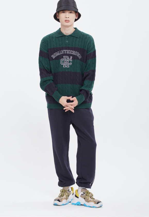 ロマンティッククラウン(ROMANTIC CROWN) RC CLUB KNIT POLO_GREEN