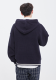 ロマンティッククラウン(ROMANTIC CROWN) BUTTON UP KNIT HOOD_NAVY