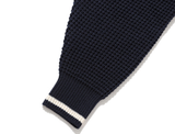 ロマンティッククラウン(ROMANTIC CROWN) BUTTON UP KNIT HOOD_NAVY