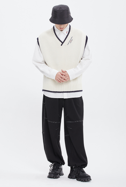 ロマンティッククラウン(ROMANTIC CROWN) SIDE BUTTON VEST_OATMEAL