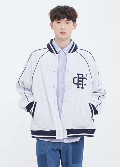 ロマンティッククラウン(ROMANTIC CROWN) BASEBALL COTTON JACKET_LIGHT GRAY