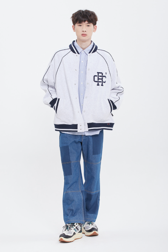 ロマンティッククラウン(ROMANTIC CROWN) BASEBALL COTTON JACKET_LIGHT GRAY
