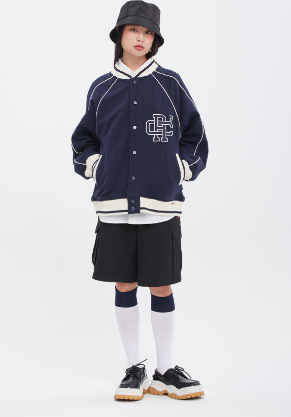 ロマンティッククラウン(ROMANTIC CROWN) BASEBALL COTTON JACKET_NAVY