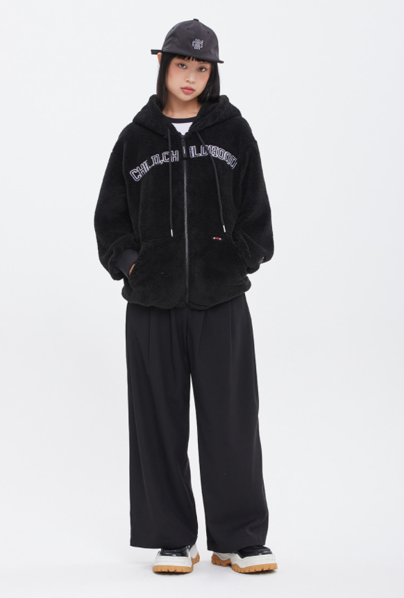 ロマンティッククラウン(ROMANTIC CROWN)  CHILDHOOD FLEECE JACKET_BLACK