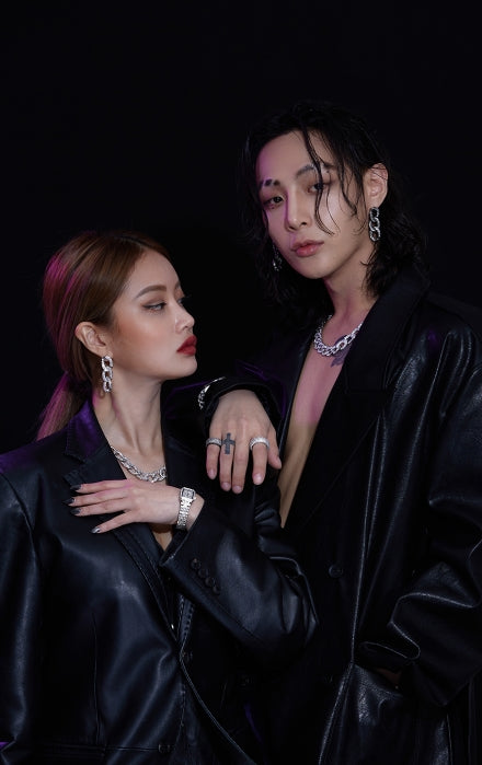 BLACKPURPLE (ブラックパープル) [BLACKLABEL] PONDELL CUBIC CHAIN NECKLACE