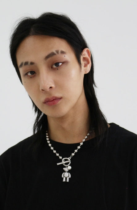 BLACKPURPLE (ブラックパープル) happy bear necklace - SILVER