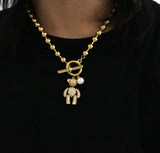 BLACKPURPLE (ブラックパープル) happy bear necklace - GOLD