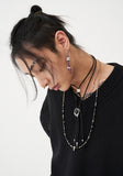 BLACKPURPLE (ブラックパープル) BYBE X BP Leather String Choker Necklace - BLACK