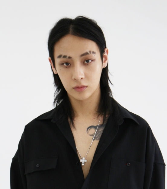 BLACKPURPLE (ブラックパープル) plumpy cross necklace