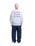 NOMANUAL(ノーマニュアル) SLOGAN SWEATSHIRT - WHITE MELANGE