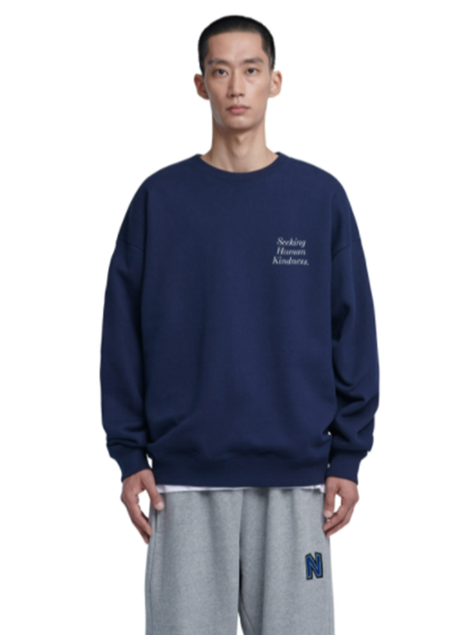 NOMANUAL(ノーマニュアル)  SLOGAN SWEATSHIRT - NAVY
