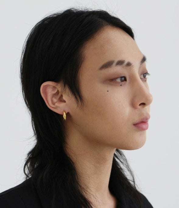 BLACKPURPLE (ブラックパープル) Dable ring earring_gold