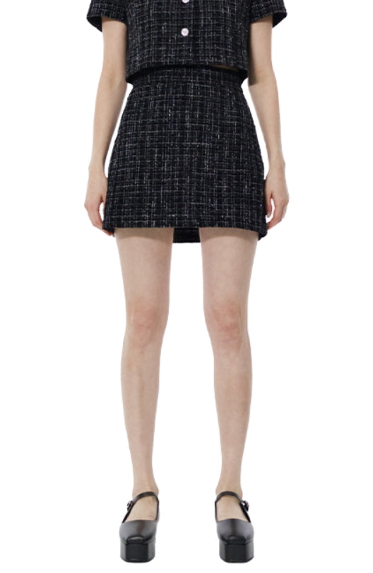 curetty (キュリティー)  C GLITTER TWEED MINI SKIRT_BLACK