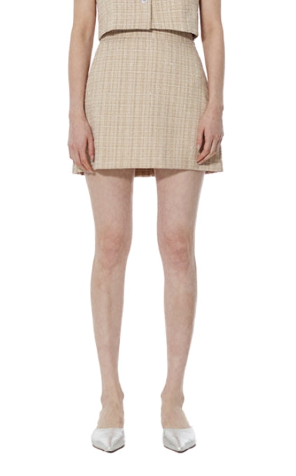 curetty (キュリティー)  C GLITTER TWEED MINI SKIRT_BEIGE
